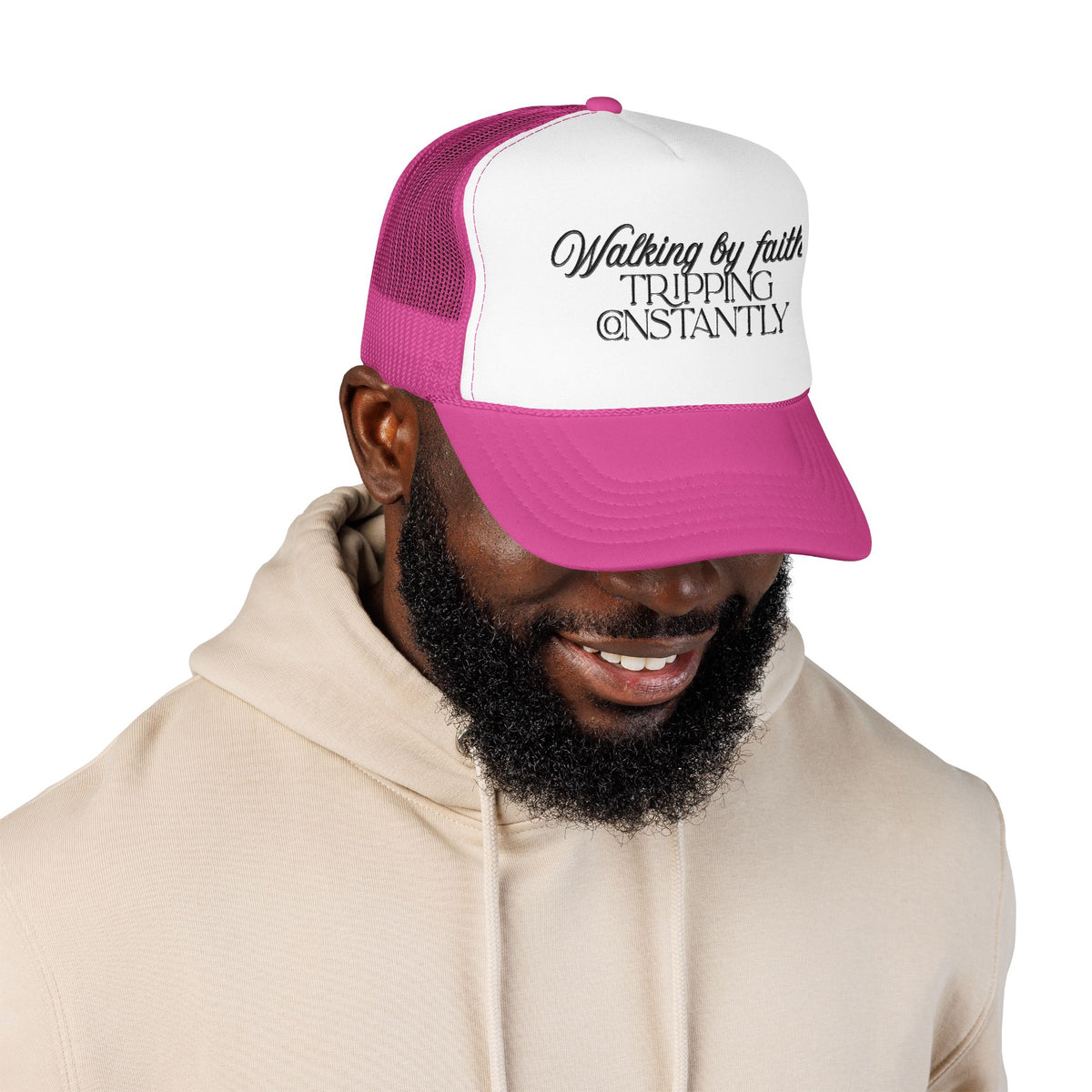 "Walking By Faith, Tripping Constantly" Trucker Hat