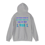 Suicide Prevention Hoodie — Semicolon Design with 988 Crisis Hotline Back Print