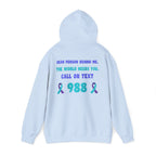 Suicide Prevention Hoodie — Semicolon Design with 988 Crisis Hotline Back Print