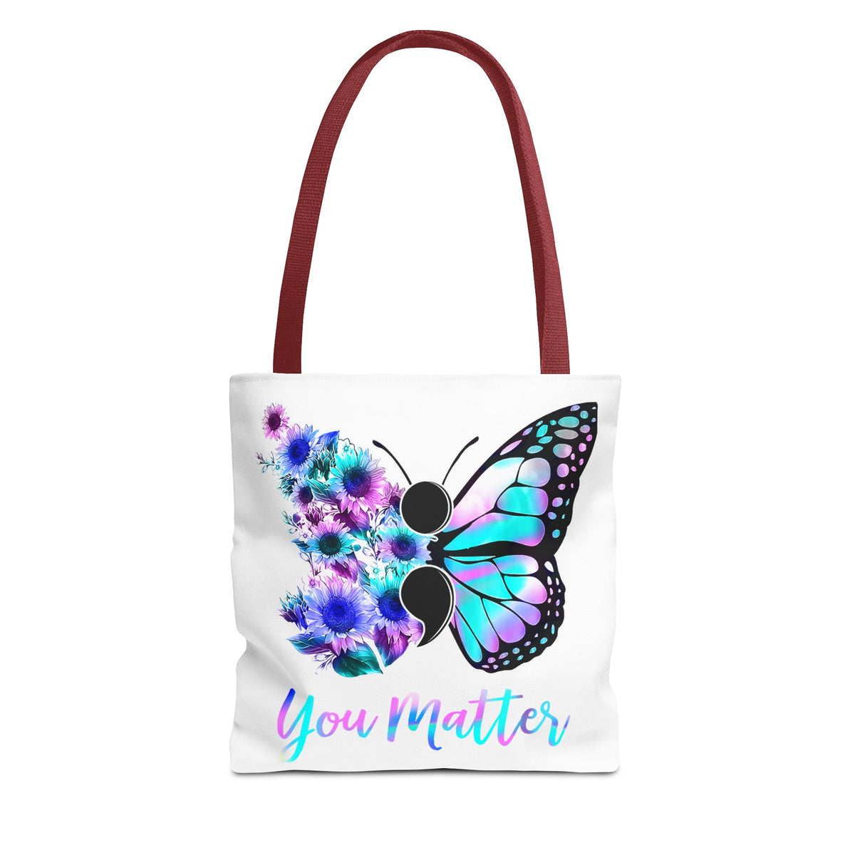 You Matter Butterfly Tote Bag – Inspirational Floral Butterfly AOP Tote