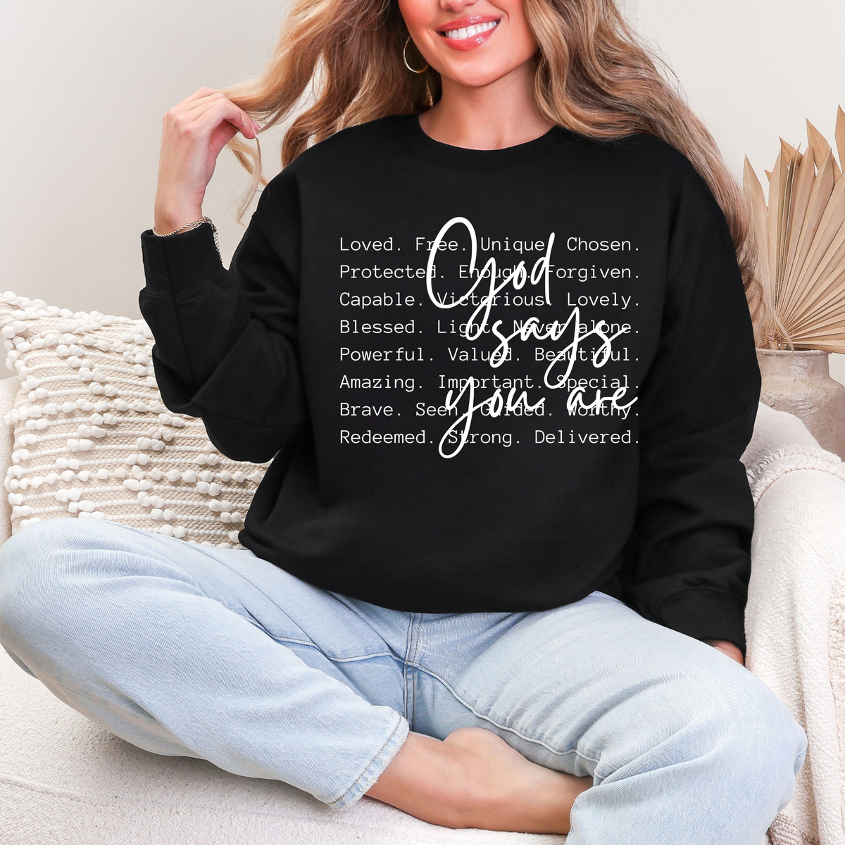 You Are Loved' Inspirational Crewneck Sweater