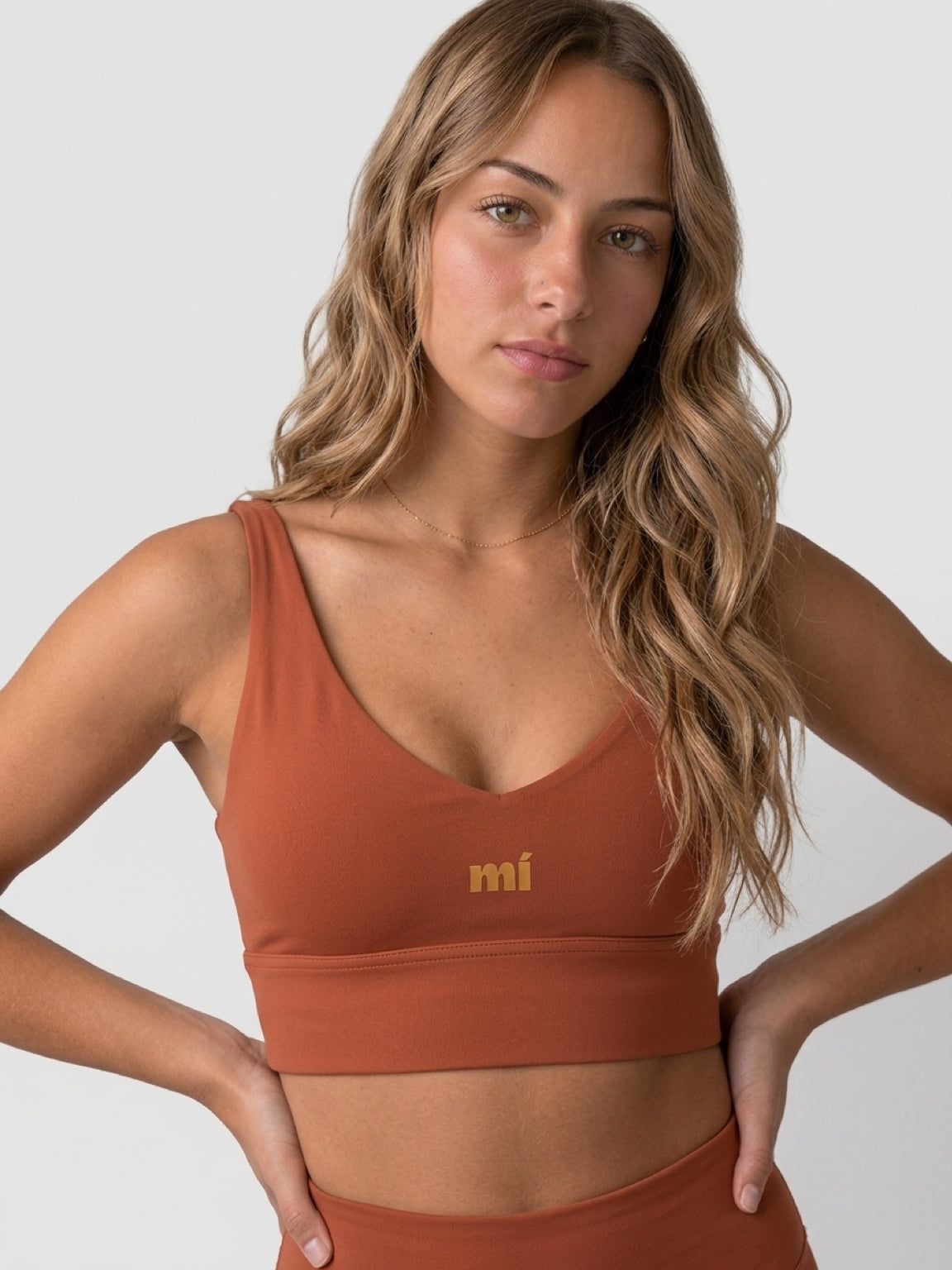 Safe Embrace Warm Copper Brown Sports Bra
