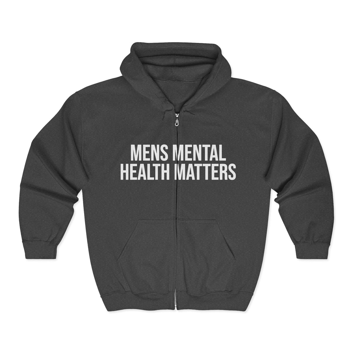 Mens Mental Health Matters Zip Hoodie — Awareness Full-Zip Sweatshirt