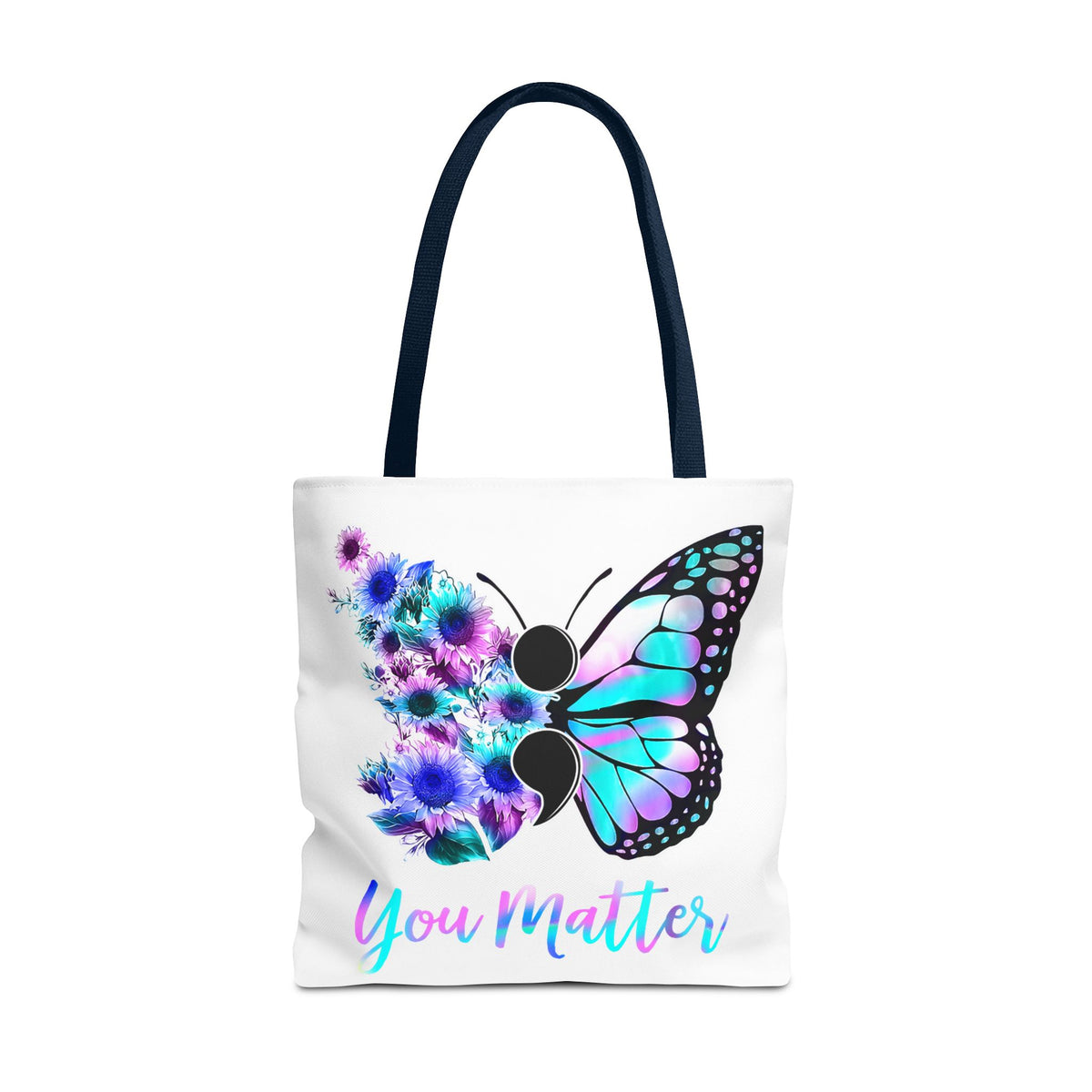 You Matter Butterfly Tote Bag – Inspirational Floral Butterfly AOP Tote