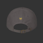 Gray cap with flavored and blessed logo back of grey baseball hat