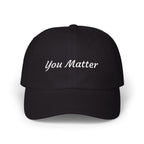 Black cap with 'You Matter' text on a white background